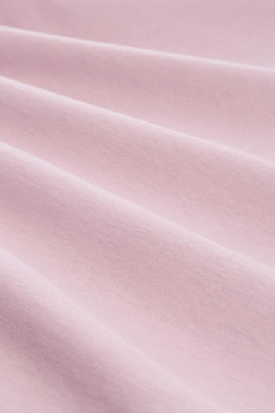 Top uni manches courtes rose de Tom Tailor, en tissu doux avec des plis et une texture de maille fine.