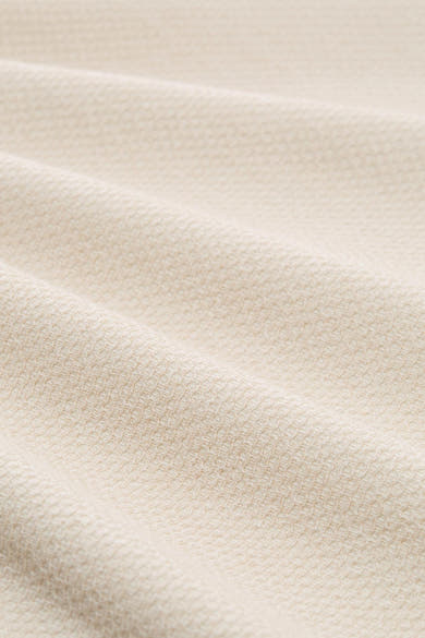 T-shirt beige en maille gaufrée de Tom Tailor avec texture tissée et des plis doux.