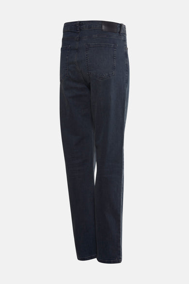 OPUS blauwe skinny jeans, met achterzakken en een leren label op de taille.