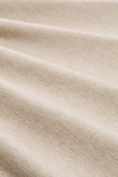 Pull à col rond beige par Tom Tailor en tricot texturé avec effet de drapé.