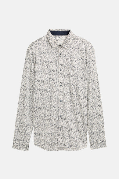 Chemise à manches longues multicolore de Tom Tailor, avec un motif fleuri abstrait sur un fond clair.