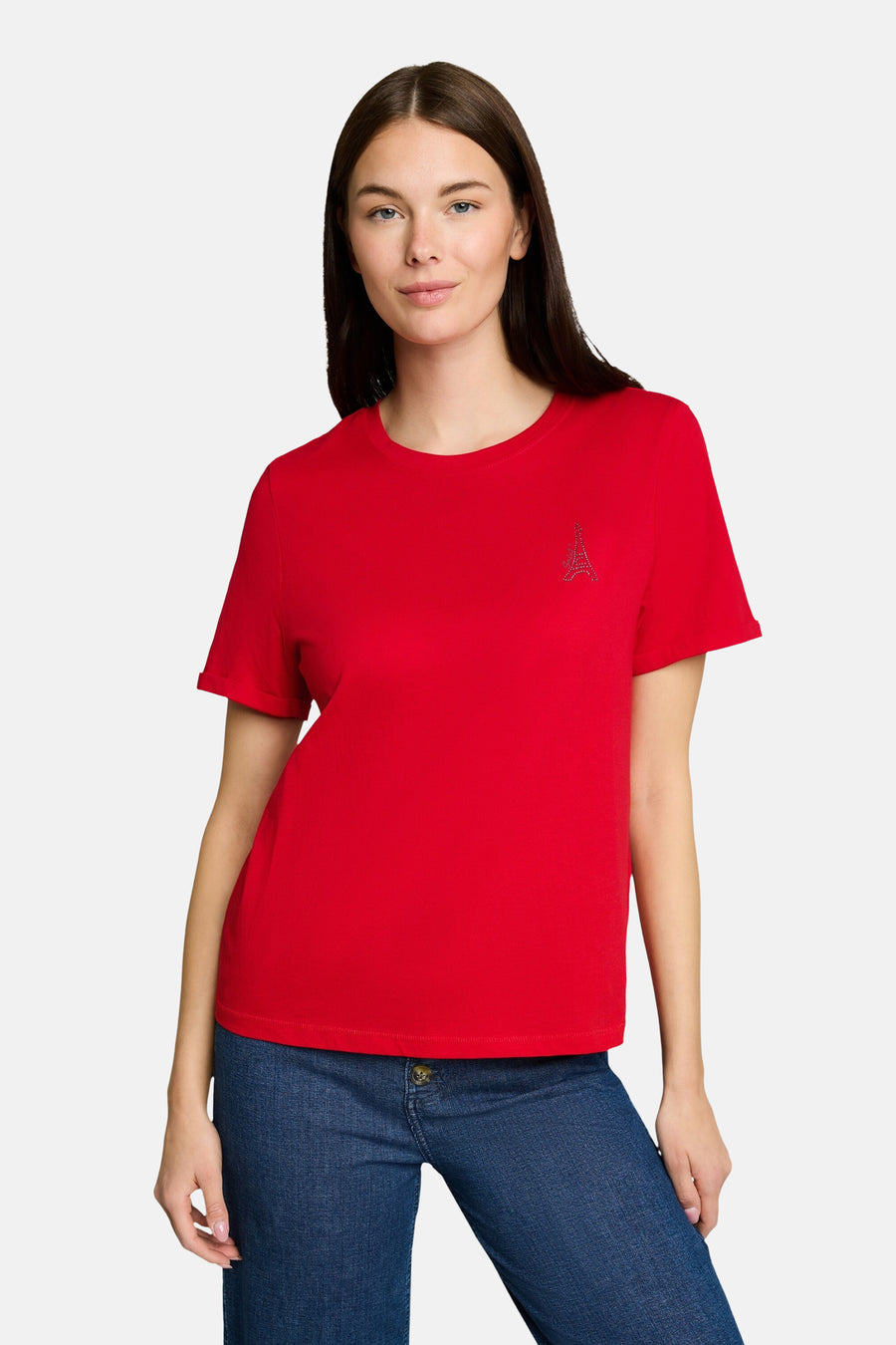 Top uni manches courtes rouge - Tom Tailor