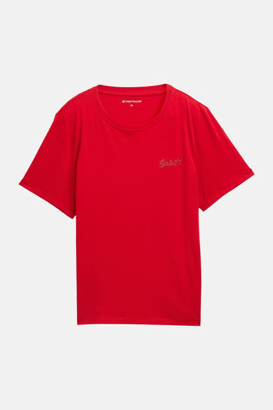 Top uni manches courtes rouge - Tom Tailor