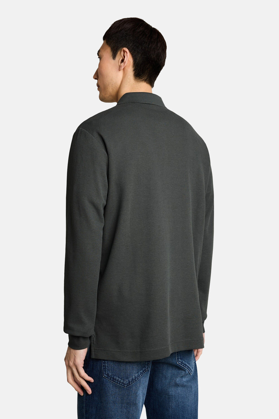 Polo met lange mouwen - olive