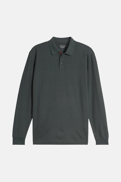 Polo met lange mouwen - olive