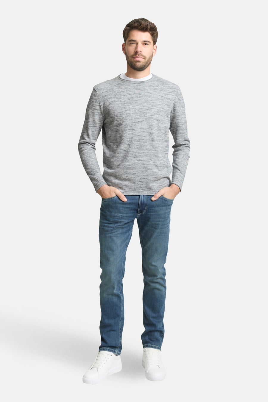 Pull à col rond - bleu