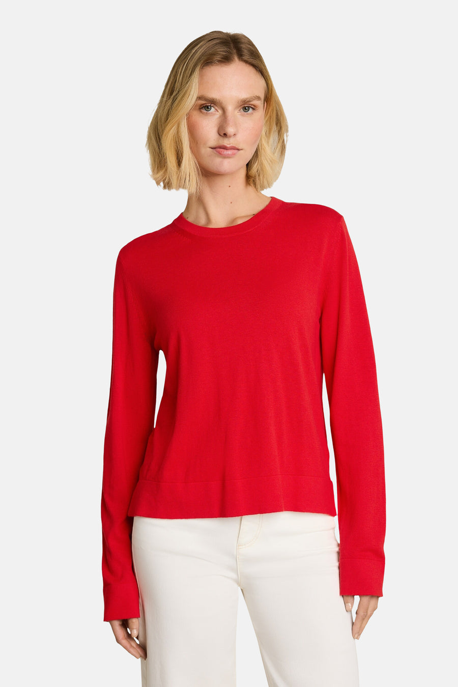 Trui met ronde hals rood - Tom Tailor
