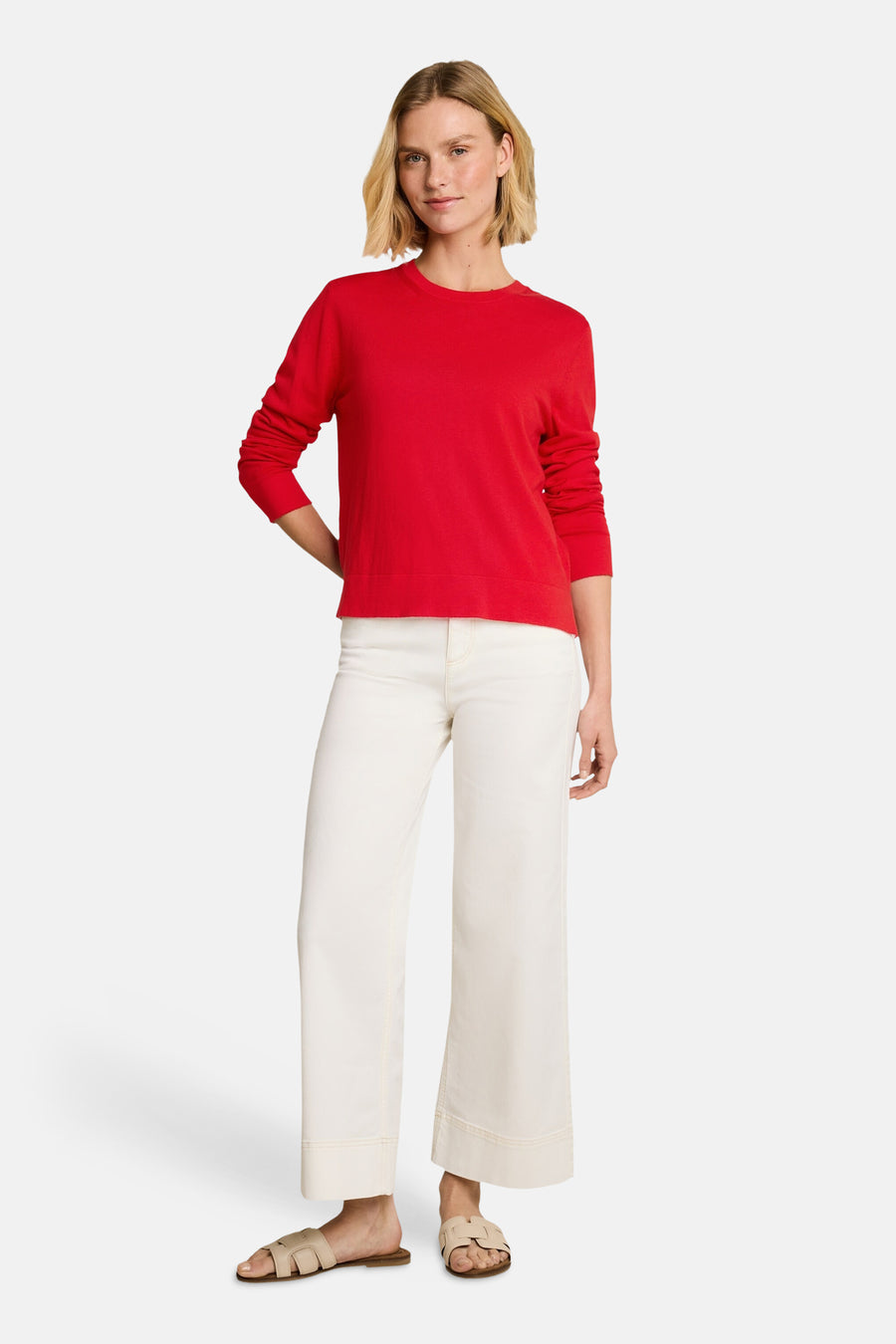 Trui met ronde hals rood - Tom Tailor