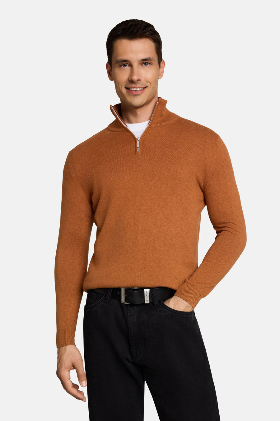 Pull col rond cognac - Tom Tailor
