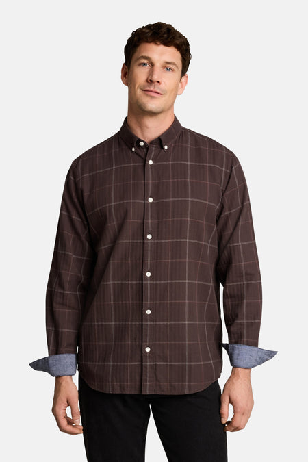 Hemd (lange mouwen) bruin - Tom Tailor