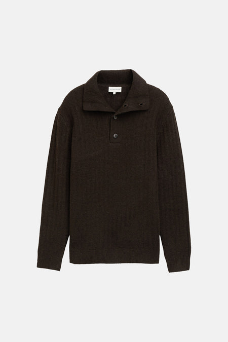 Pull met rolkraag - bruin