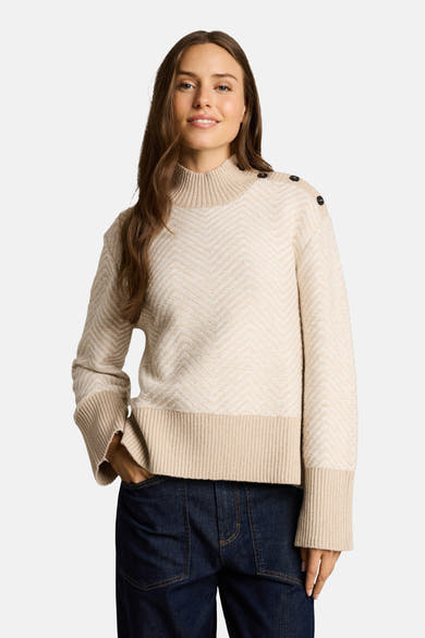 Pull col montant beige - Tom Tailor