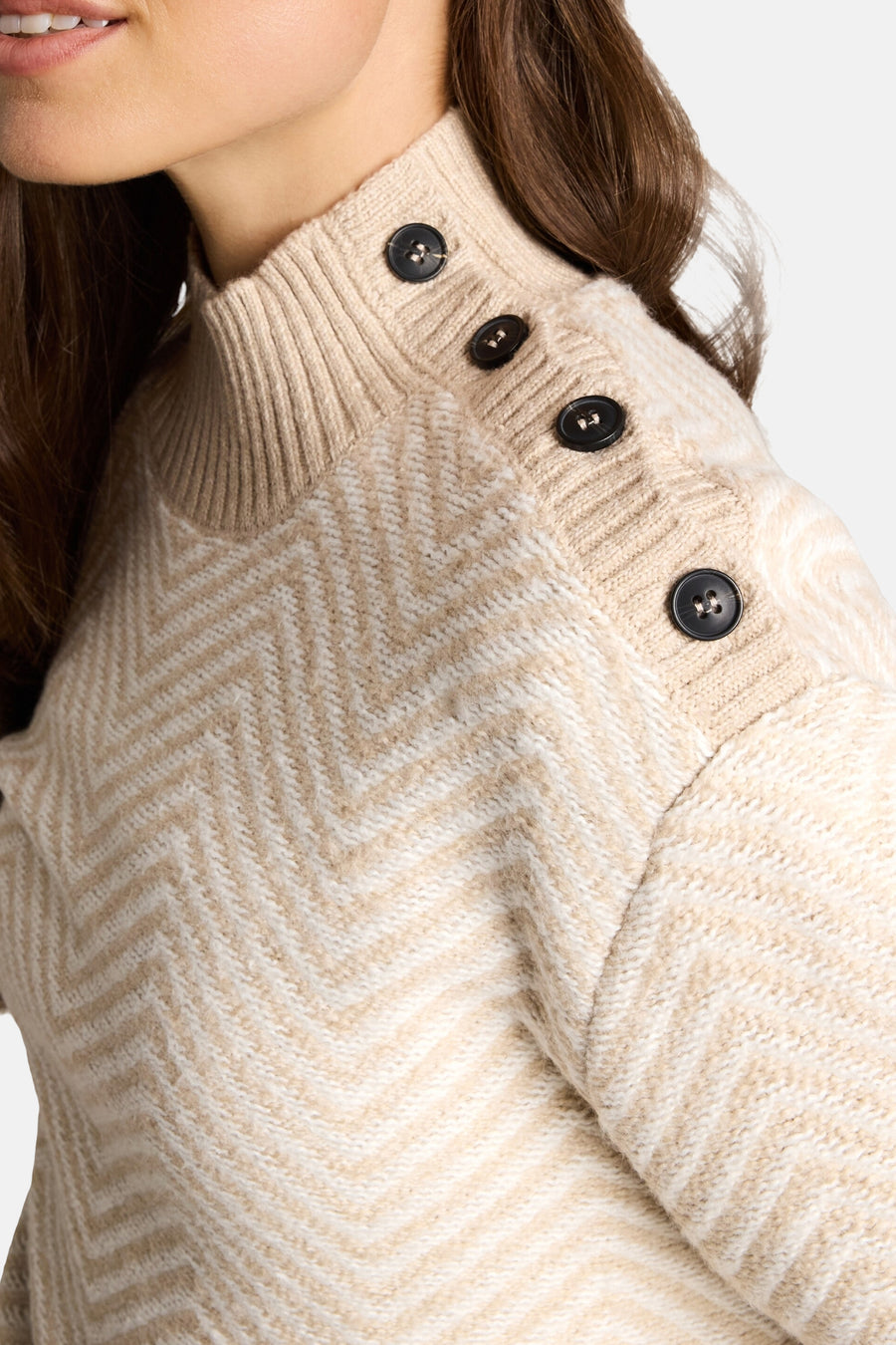Pull col montant beige - Tom Tailor