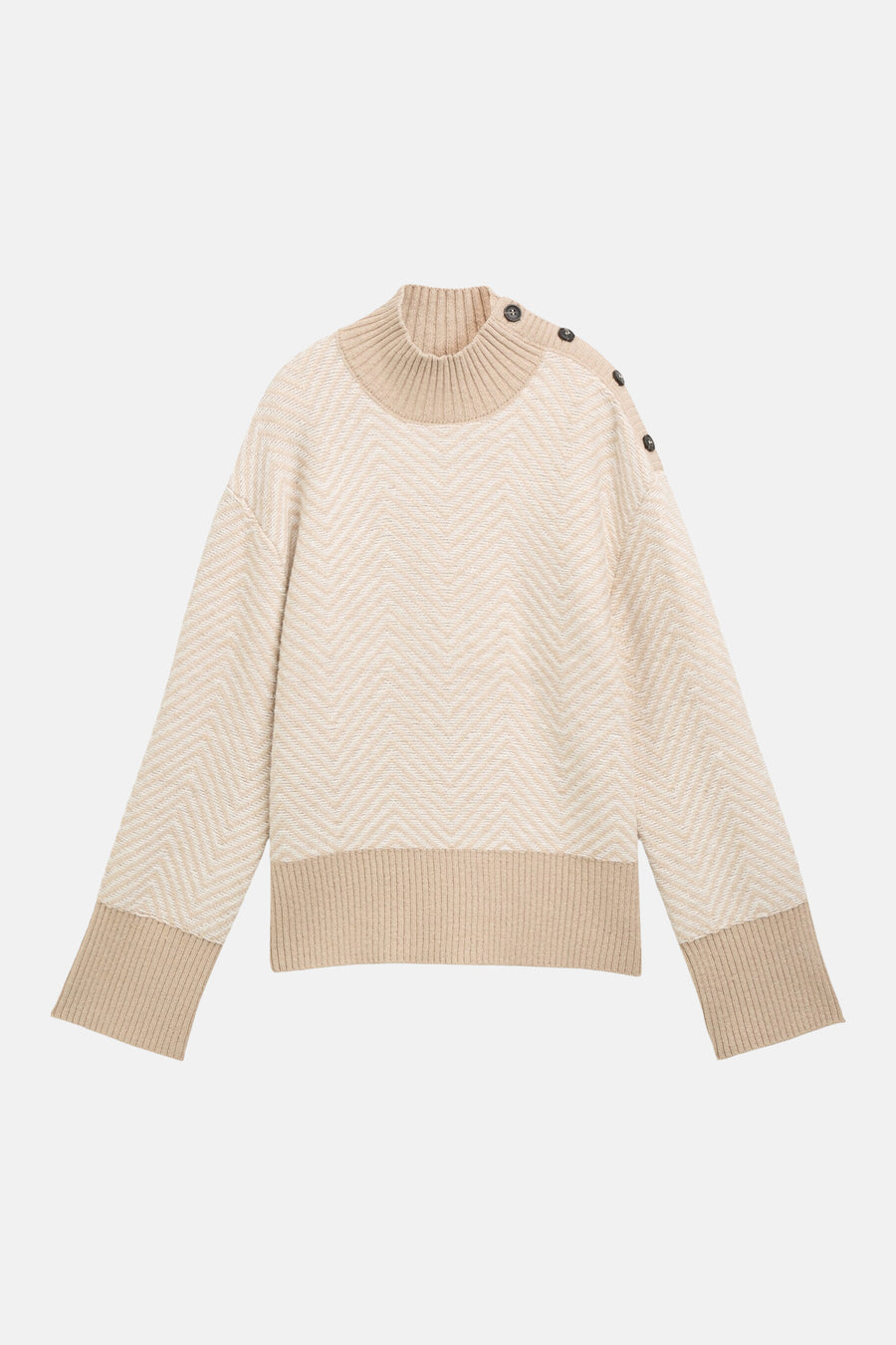 Pull col montant beige - Tom Tailor