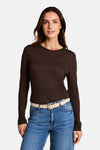 Top uni manches longues brun - Tom Tailor