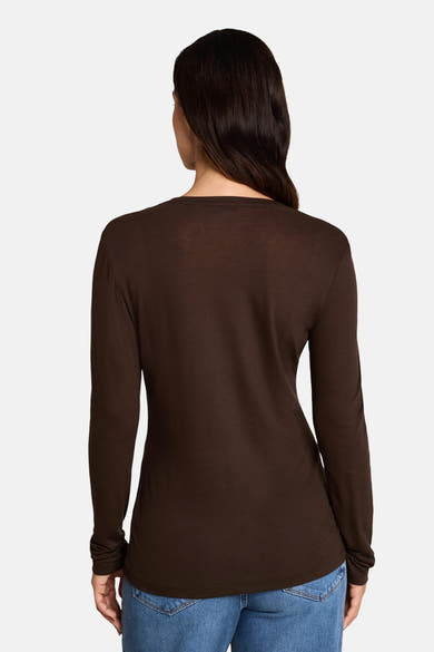 Top uni manches longues brun - Tom Tailor