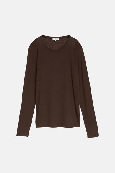 Top uni manches longues brun - Tom Tailor