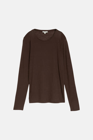 Top uni manches longues brun - Tom Tailor