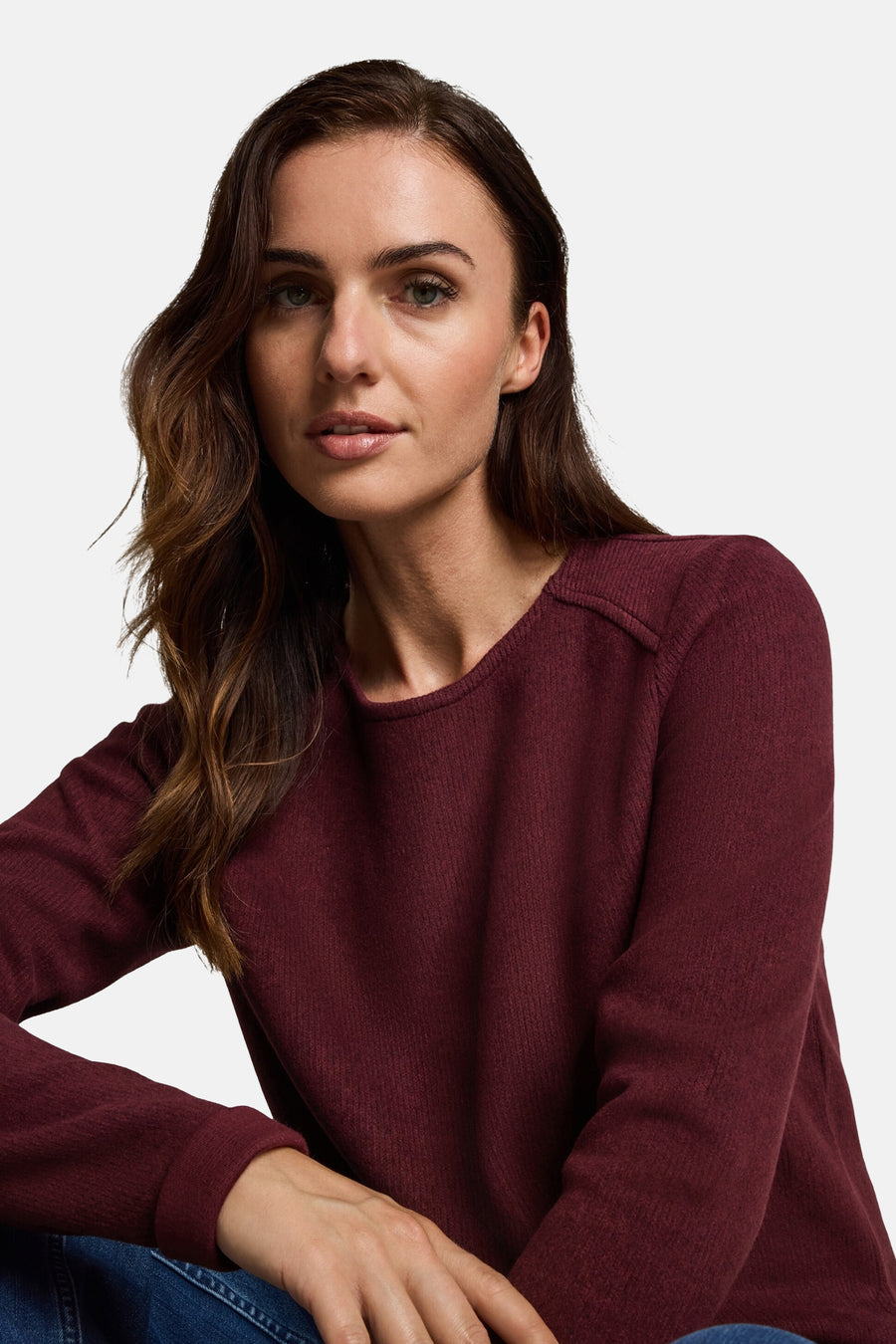 Sweat col rond rouge - Tom Tailor
