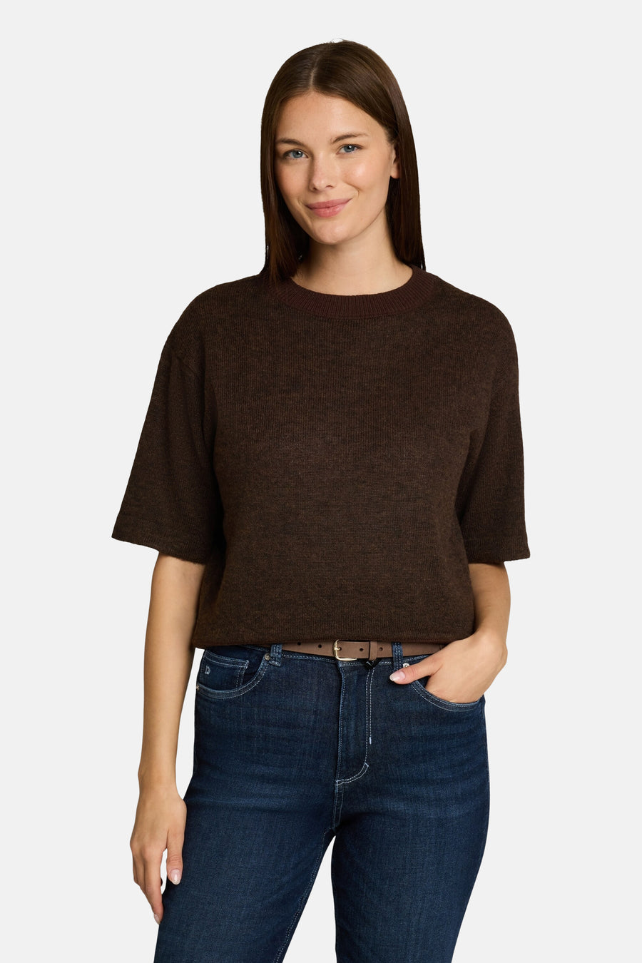 Pull col rond brun - Tom Tailor