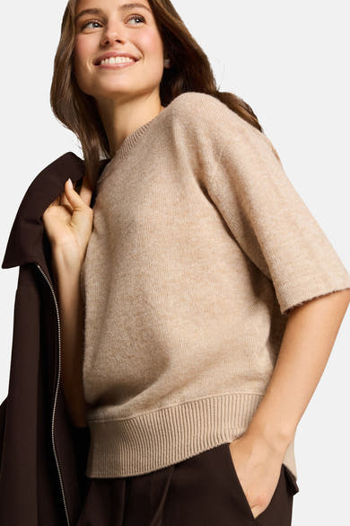 Pull col rond beige - Tom Tailor