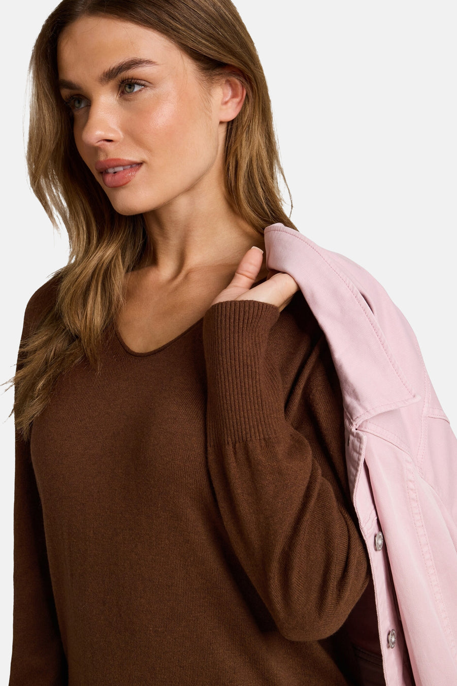 Pull col V cognac - Tom Tailor