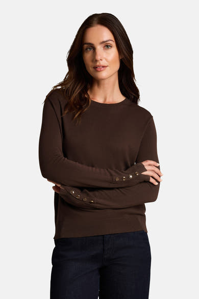 Pull col rond brun - Tom Tailor