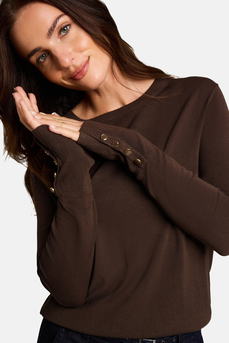 Pull col rond brun - Tom Tailor