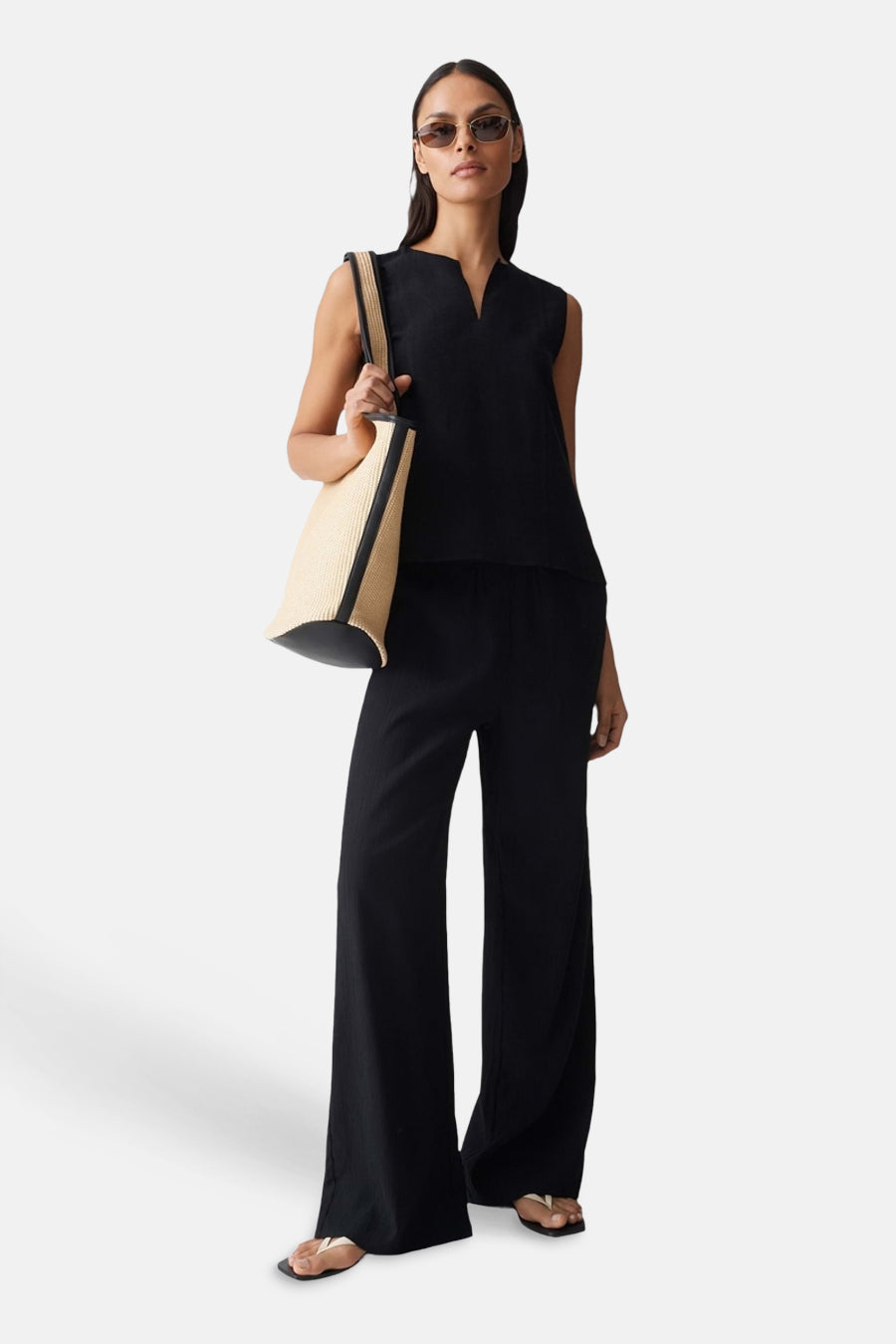Blouse à manches longues - noir
