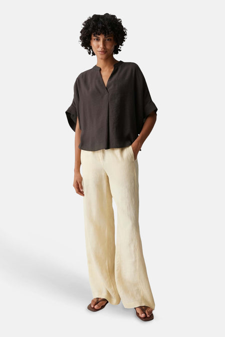 Blouse à manches courtes - Brun