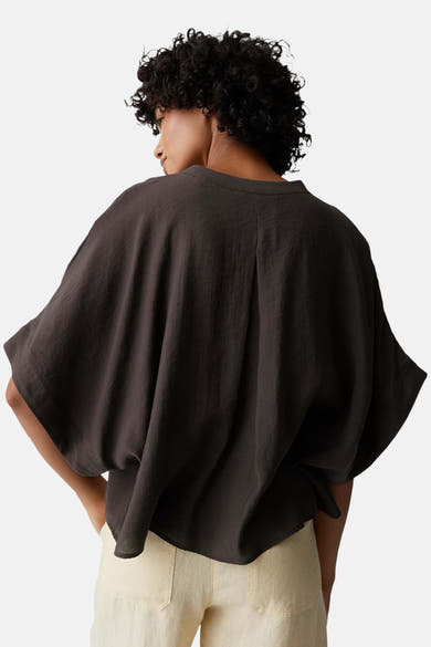 Blouse à manches courtes - Brun