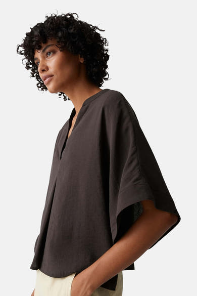 Blouse à manches courtes - Brun