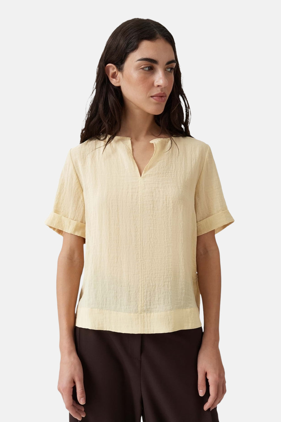 Blouse à manches courtes - jaune