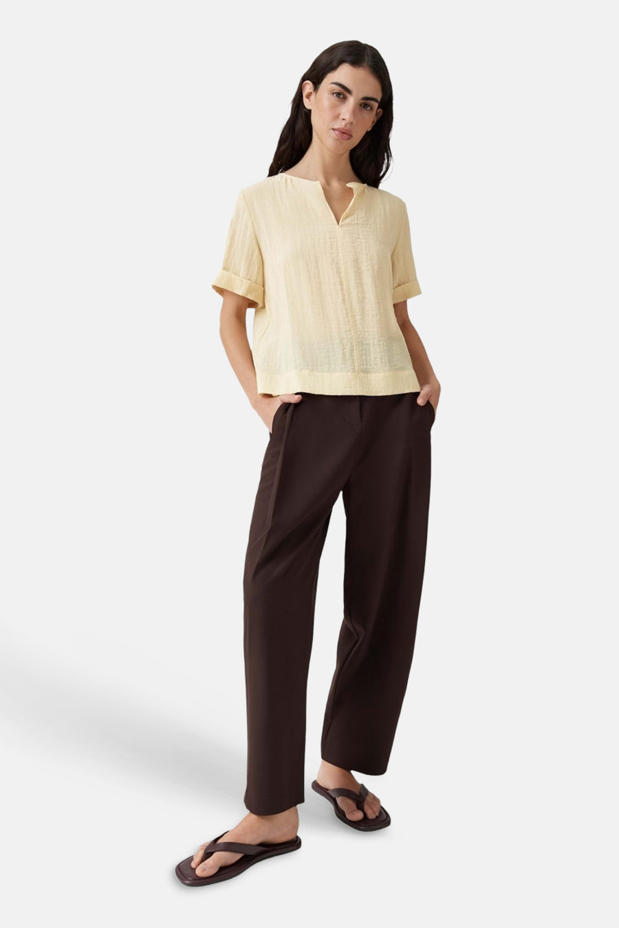 Blouse à manches courtes - jaune