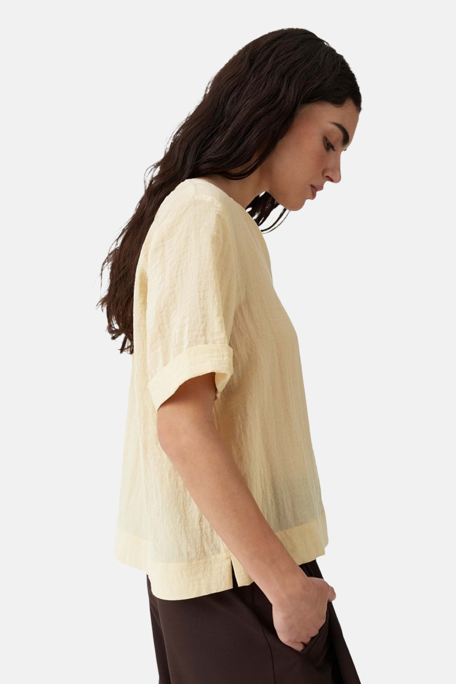 Blouse à manches courtes - jaune
