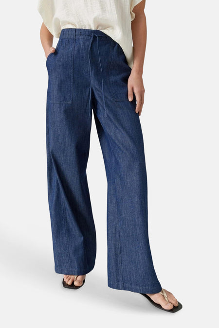 Dames sb seizoensbroek elastic mid blue denim - OPUS