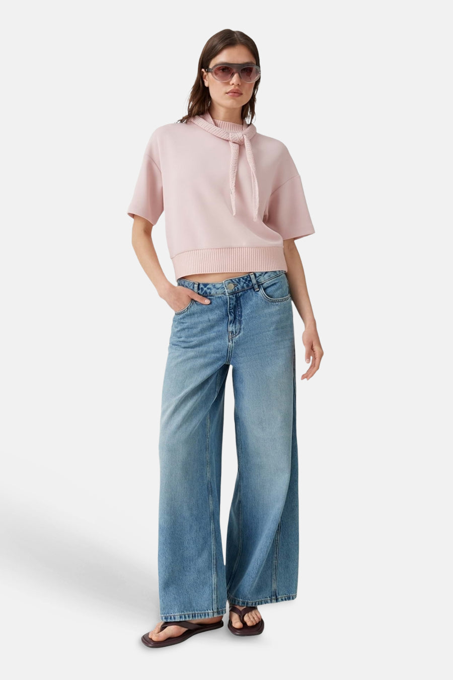Sweater O hals - roze