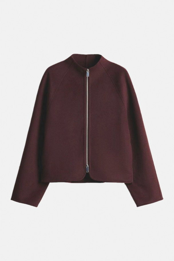 Veste bordeaux OPUS à col montant et fermeture zippée