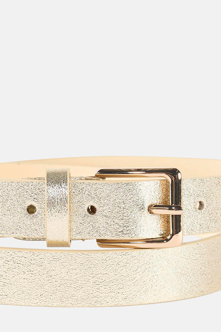 Ceinture dorée Access® avec boucle rectangulaire et effet texturé.