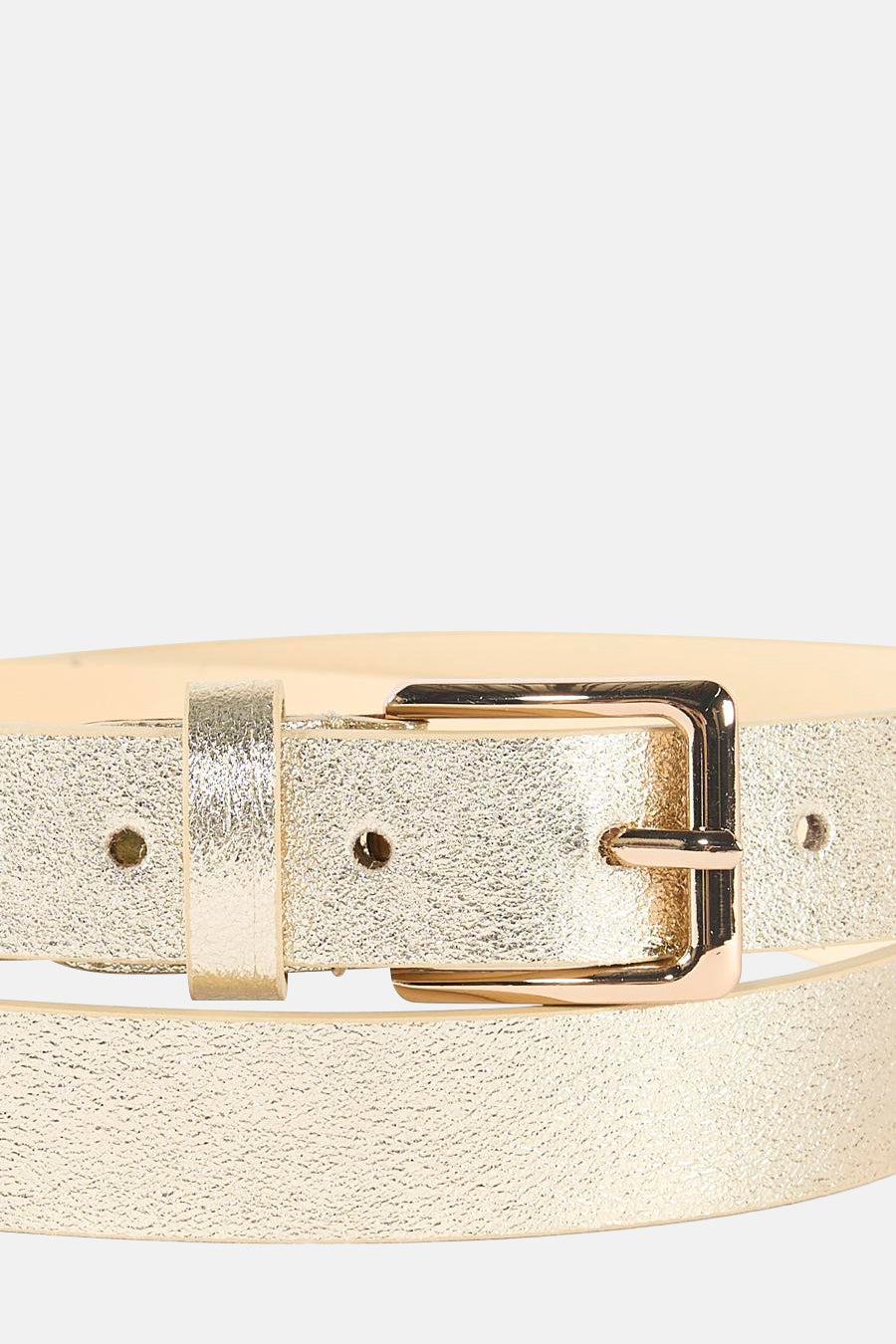 Ceinture dorée Access® avec boucle rectangulaire et effet texturé.