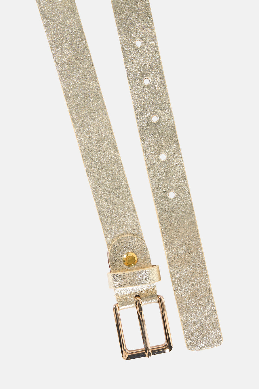 Ceinture dorée par Access® avec boucle dorée et texture pailletée.