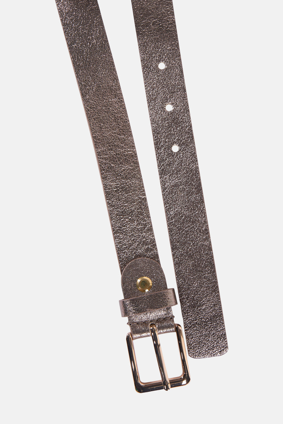 Ceinture dorée by Access® avec boucle rectangulaire dorée et texture brillante.