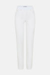 Jean slim blanc en denim de RAPHAELA, avec taille élastique et coupe droite.