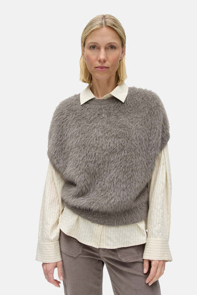 Dames tops pull zonder mouw beige - OPUS