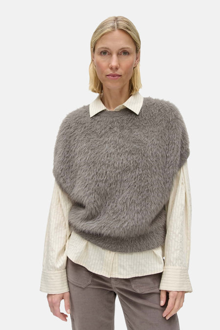 Dames tops pull zonder mouw beige - OPUS