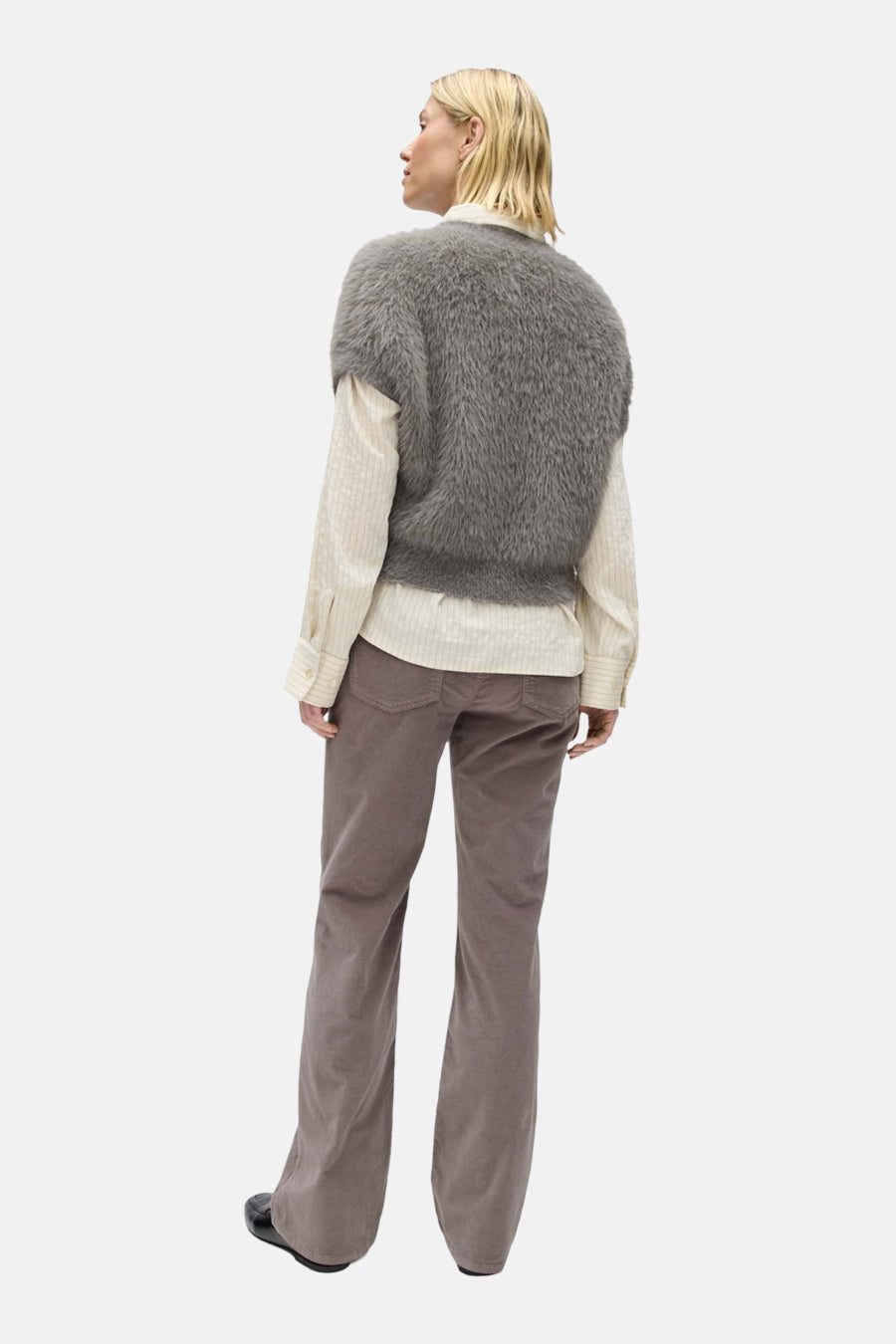 Dames tops pull zonder mouw beige - OPUS