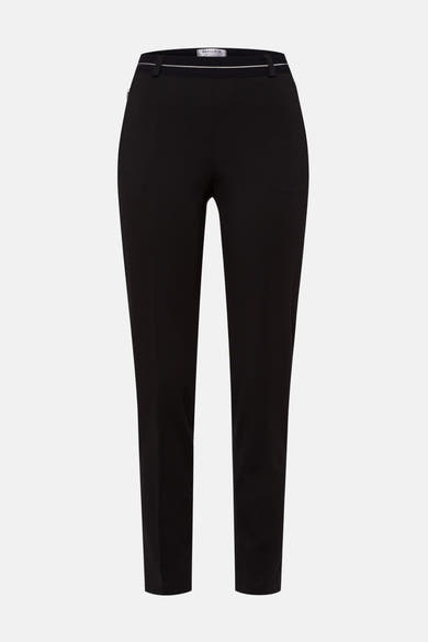 Zwarte broek van RAPHAELA, rechte pasvorm, met decoratieve zilveren riem.