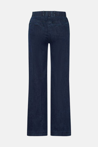 Wijde spijkerbroek in donkerblauw denim van RAPHAELA, met achterzakken en een losse pasvorm.