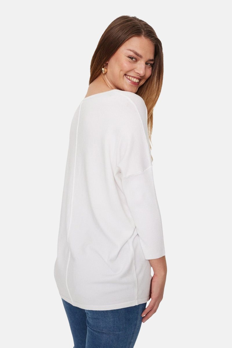 Pull met ronde hals - wit