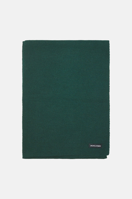 Écharpe unie vert foncé avec étiquette JACK & JONES
